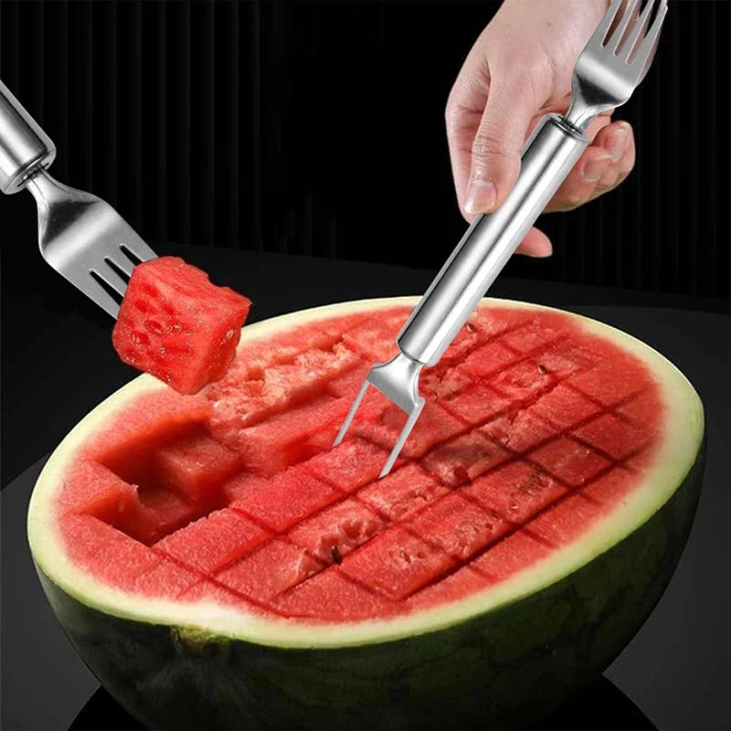 Watermelon Slicer Cutter - Multi-purpose Portable 2In1 Watermelon Slicer Fork