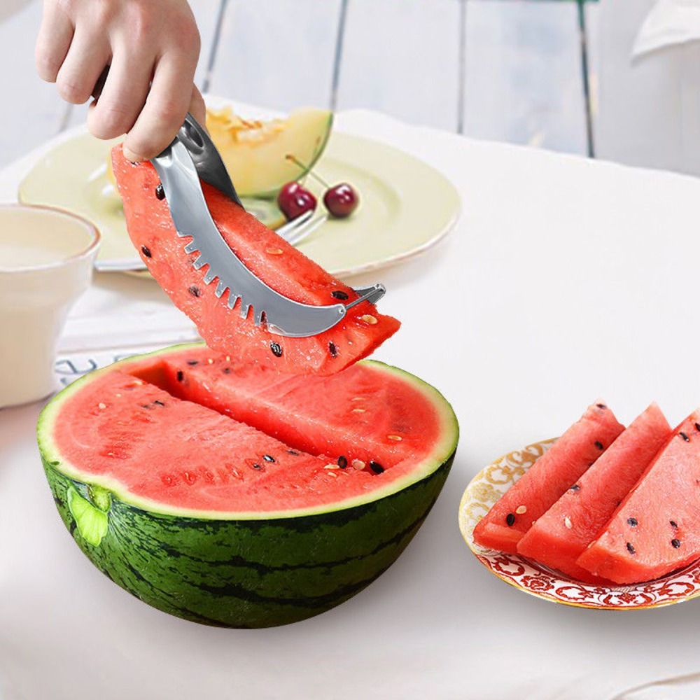 Watermelon Slicer Cutter - Stainless Steel Watermelon Slicer Plastic Wrap