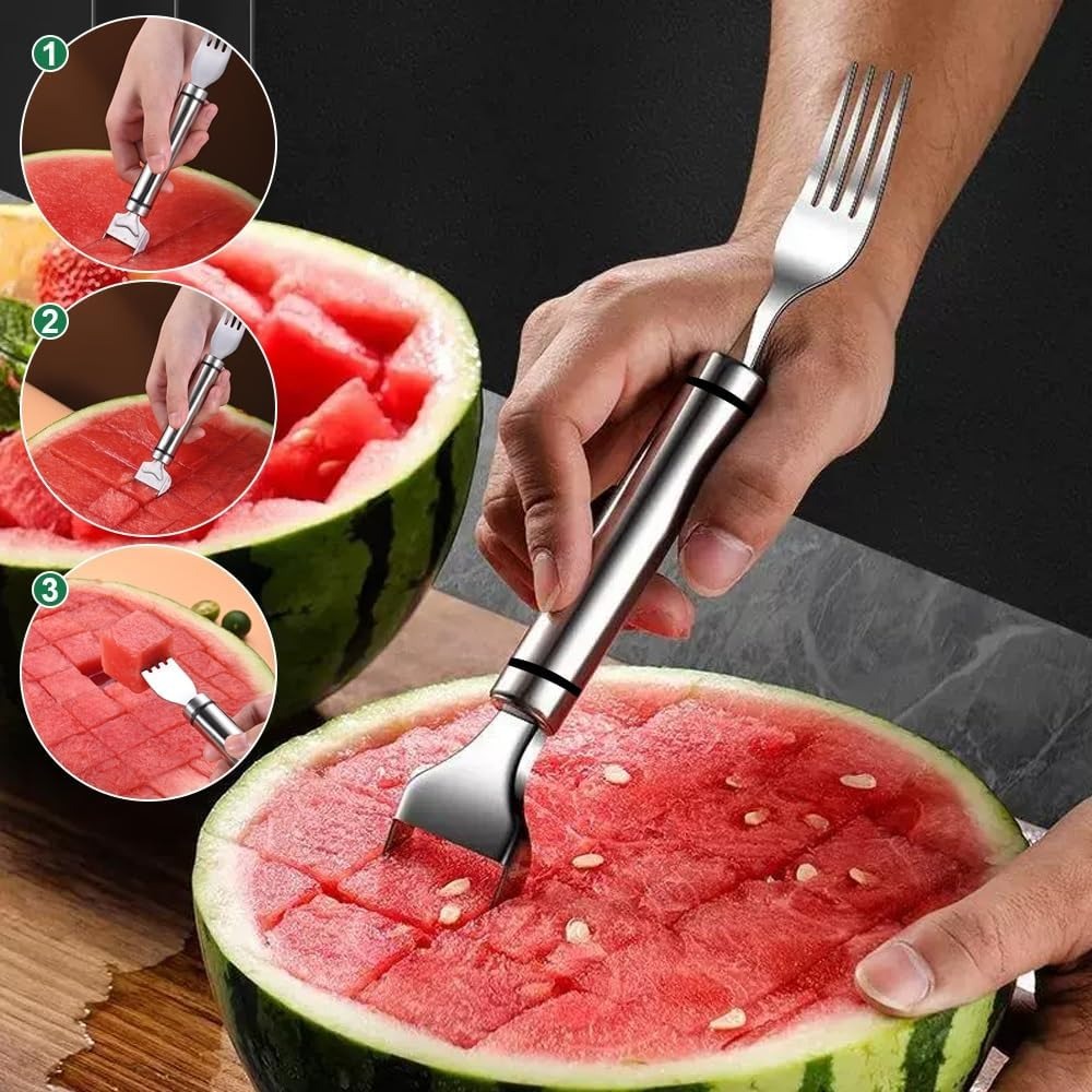 Watermelon Slicer Cutter - 2-In-1 Stainless Steel Fruit Cutter Watermelon