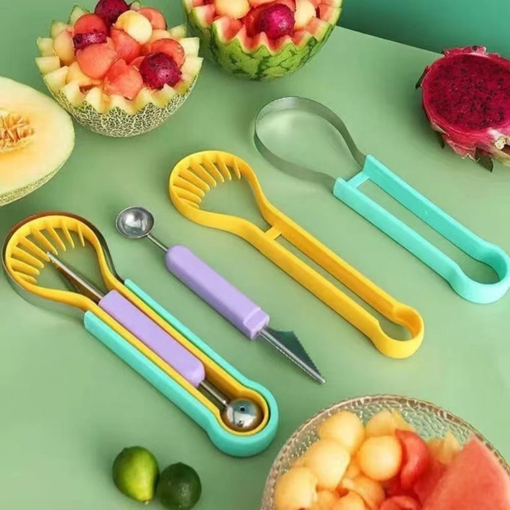 Watermelon Slicer Cutter - 3 in 1 Melon Scoops Double-Headed