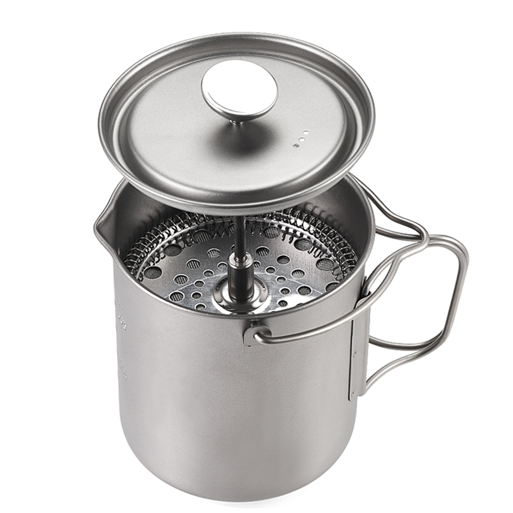 French Press Coffee Maker - Lixada 750ml Titanium Coffee Cup Mug