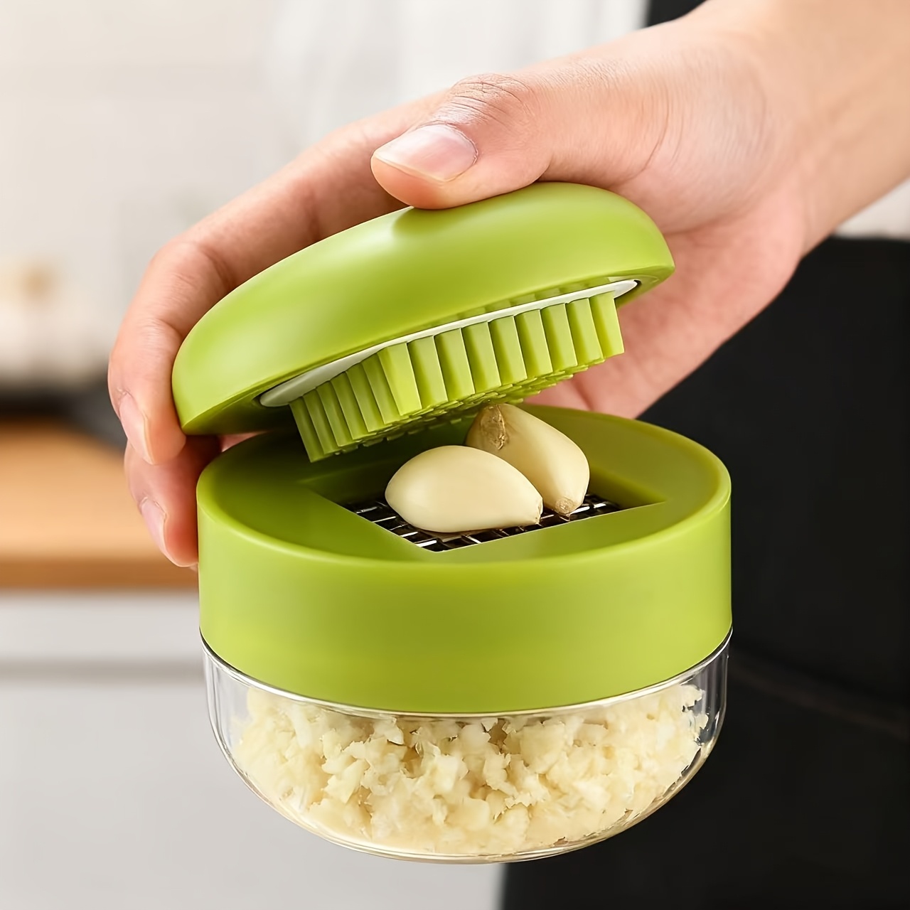 Manual Garlic Press - 1-Piece Garlic Chopper Manual Garlic Crusher