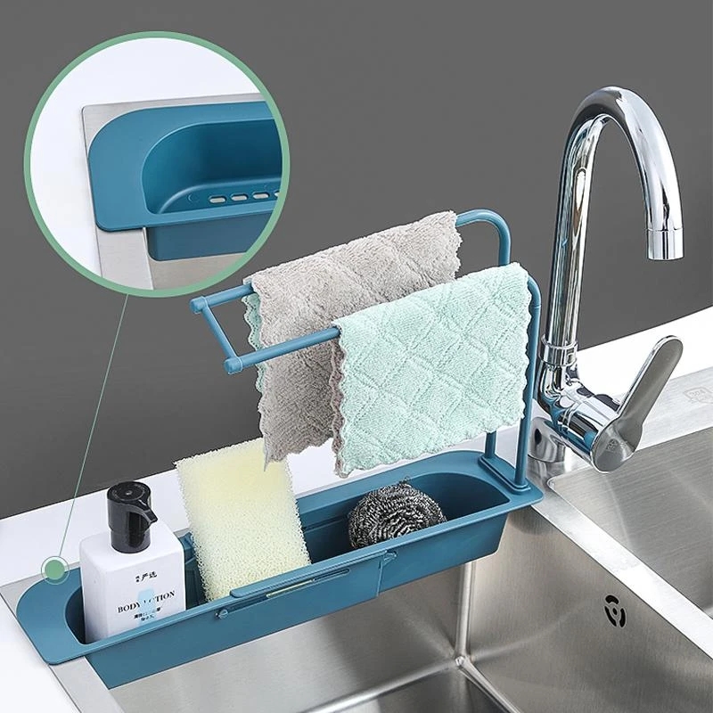Kitchen Gadgets Rack Storage - Telescopic Sink Shelf Kitchen Drainer Rack
