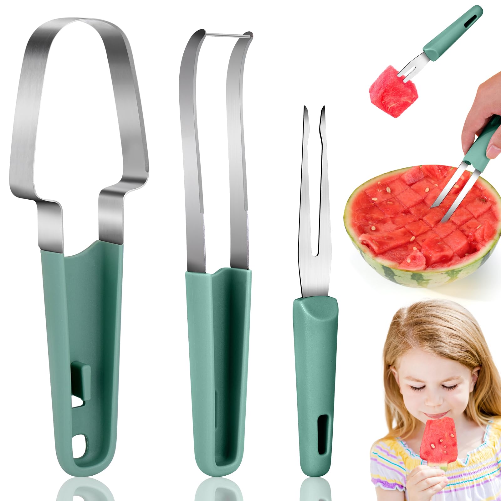 3 in 1 Watermelon Fork Slicer  - Watermelon Slicer Cutter 评论和价格