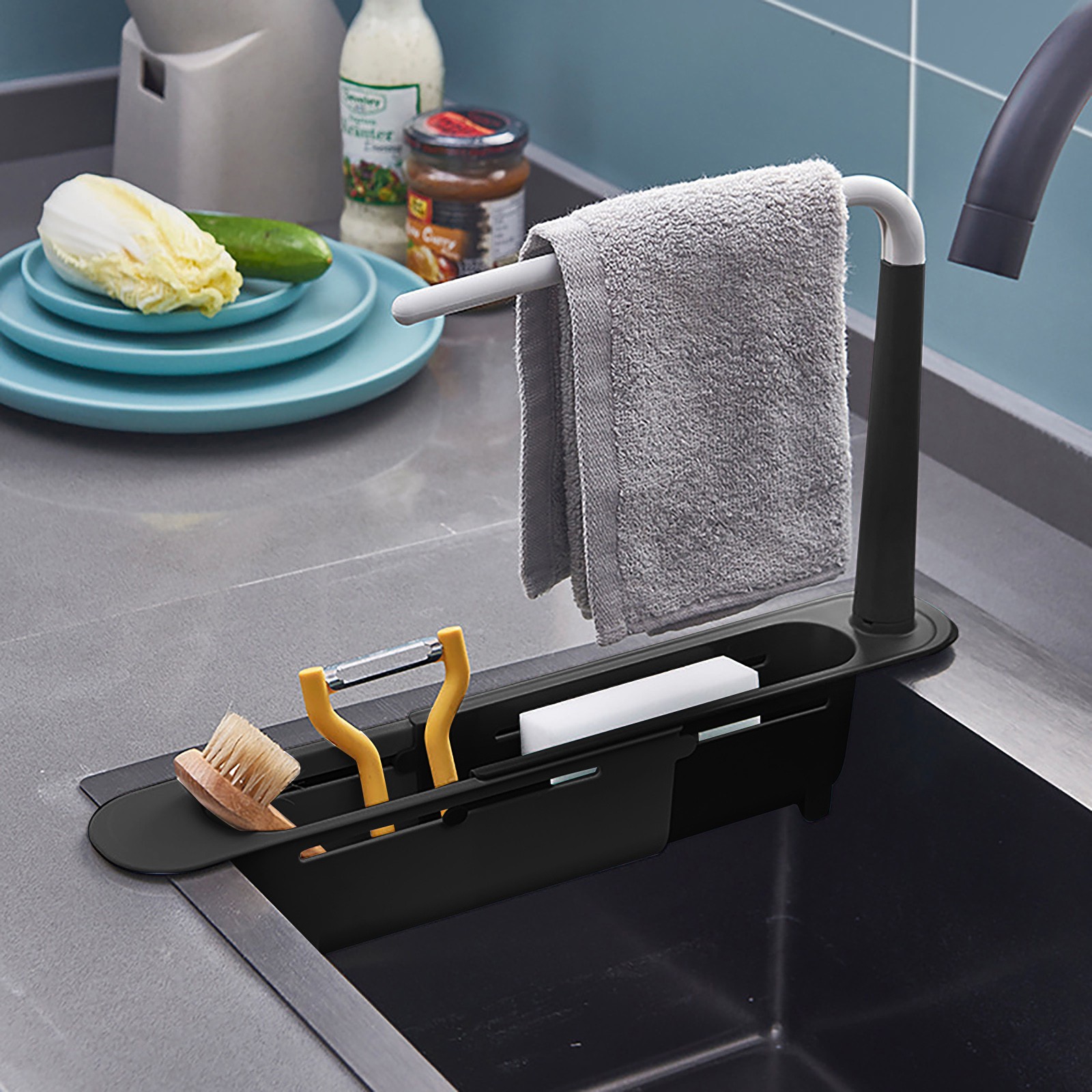 elescopic Sink Shelf Drainer R - Kitchen Gadgets Rack Storage 评论和价格