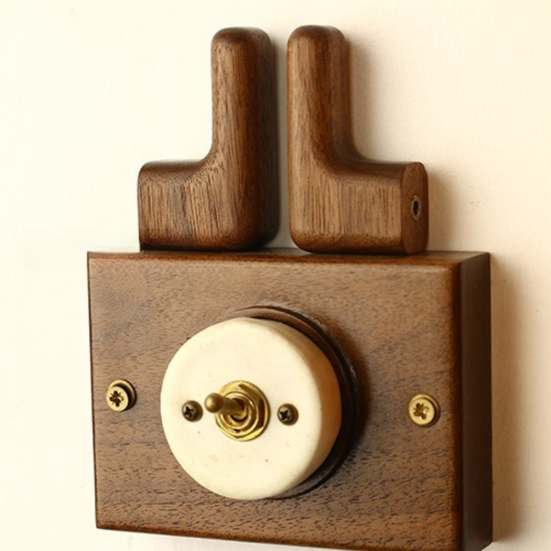 Wooden Hook Key Decorative Hol - Kitchen Gadgets Rack Storage 评论和价格