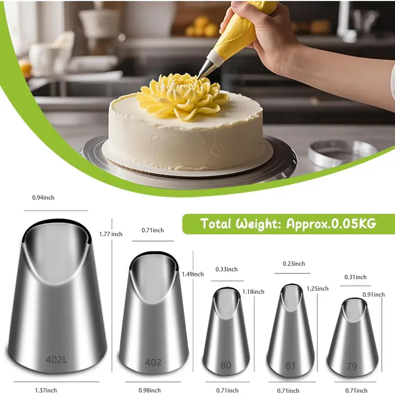 5PCS Stainless Steel Piping No - Kitchen Gadgets Set 评论和价格