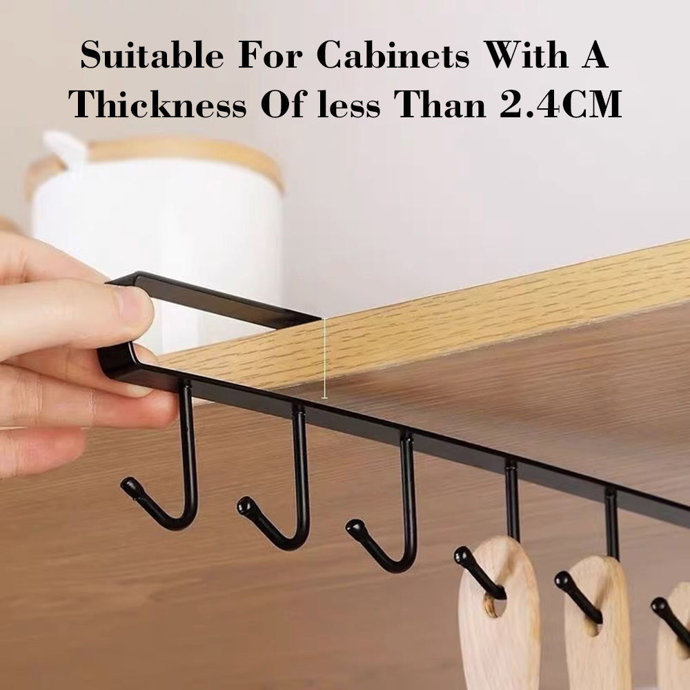 No Drill Under Cabinet Mug Hoo - Kitchen Gadgets Rack Storage 评论和价格