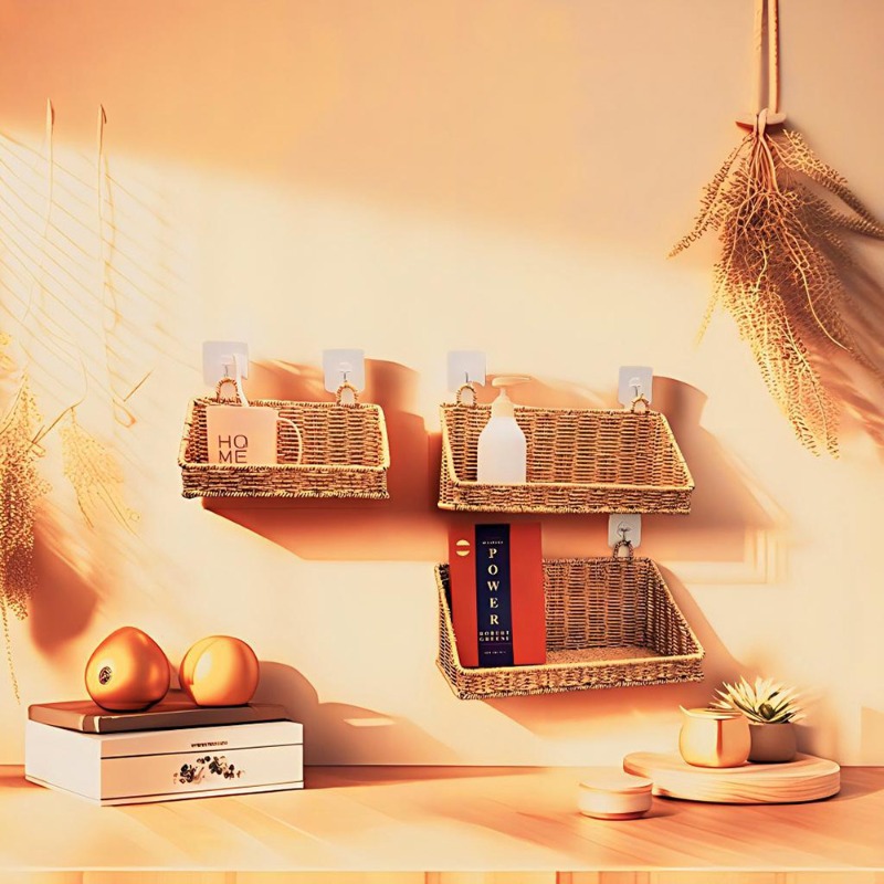 Woven Rattan Hanging Storage B - Kitchen Gadgets Rack Storage 评论和价格