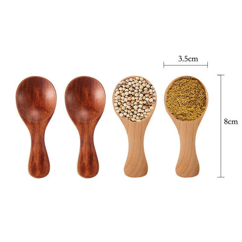 4Pcs Mini Wooden Spoons Small  - Kitchen Gadgets For Small Kitchens 评论和价格