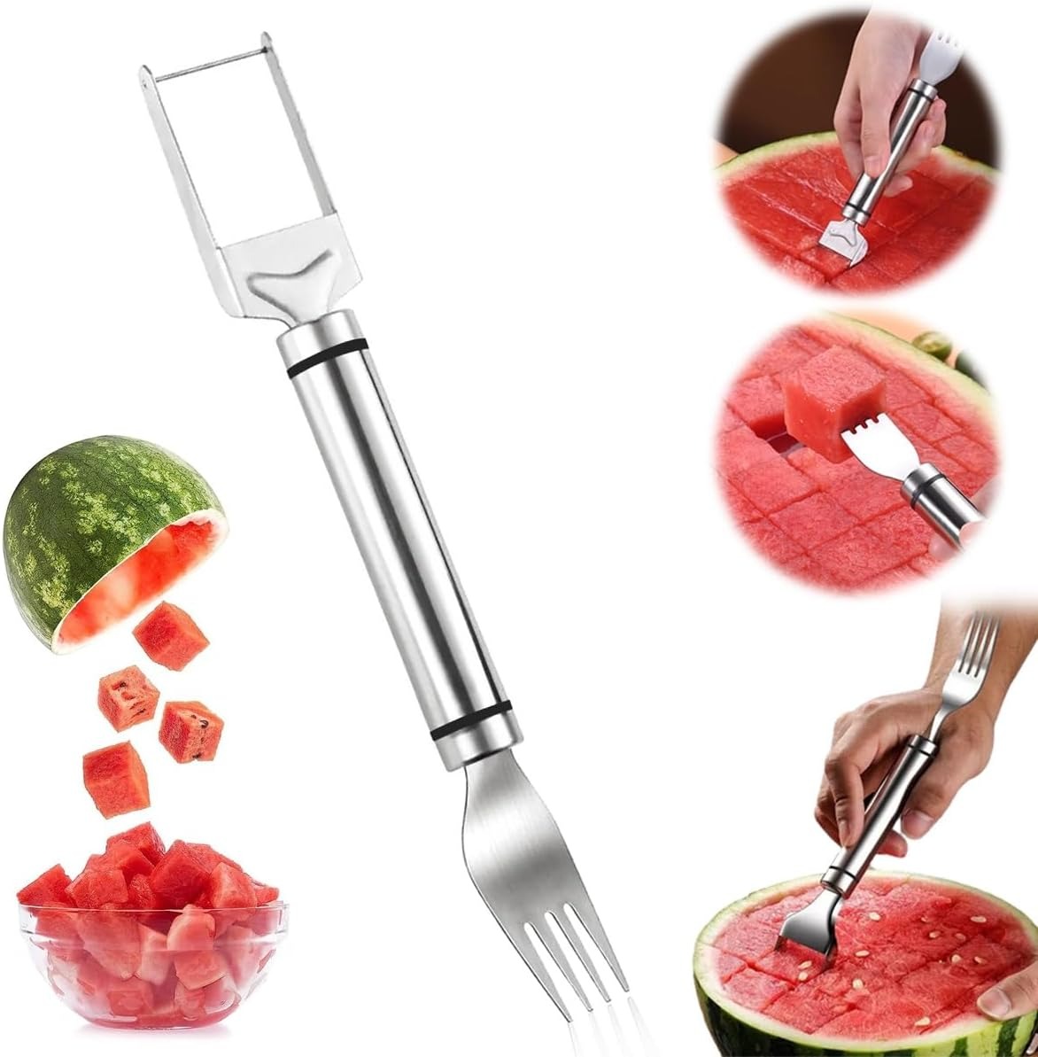 2-In-1 Stainless Steel Fruit C - Watermelon Slicer Cutter 评论和价格