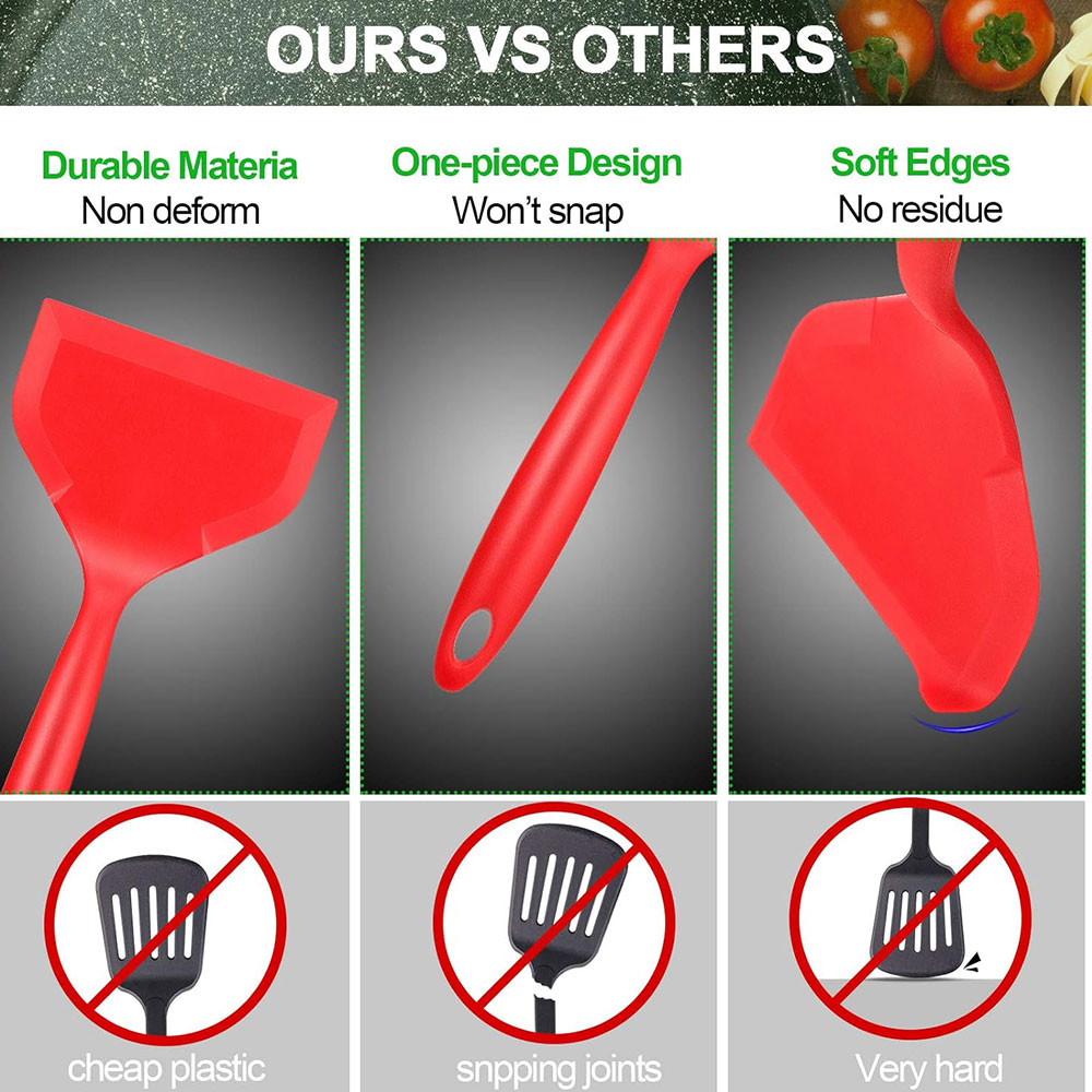 Red BK Non-Stick Silicone Turn - Kitchen Gadgets Under 100 评论和价格