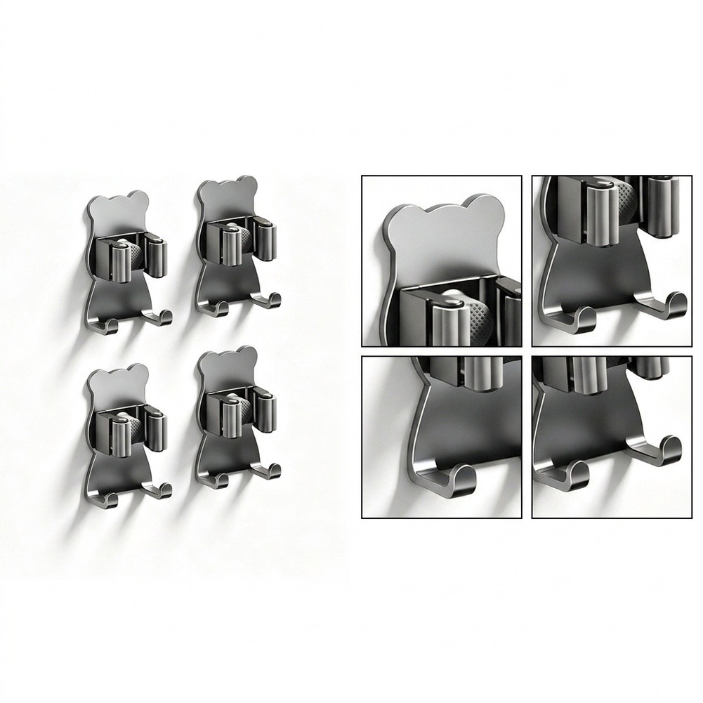Automatic Clamping Mop Holder  - Kitchen Gadgets Rack Storage 评论和价格